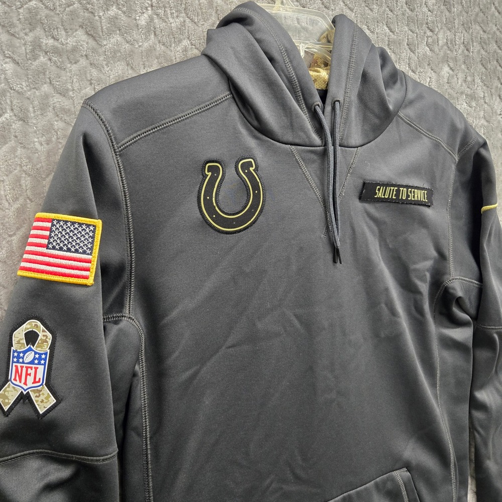 NFL Indianapolis Colts‎ Nike Therma-FIT Salute to Service Hoodie Mens Small Gray
